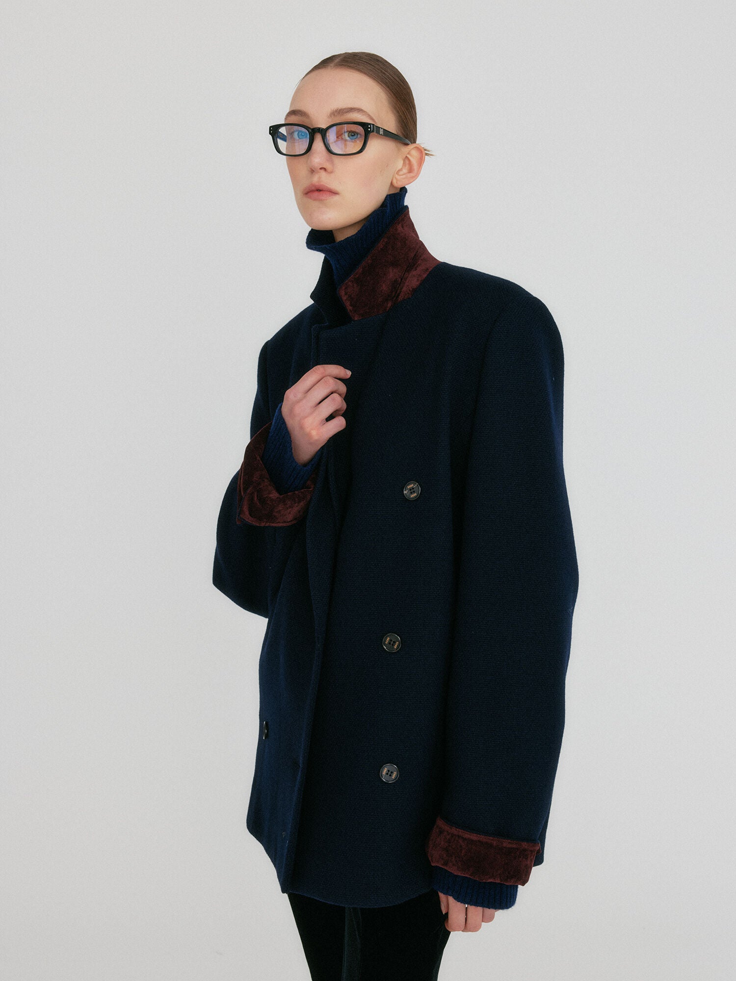 EENK ZEL Double-Breasted Blazer - Navy