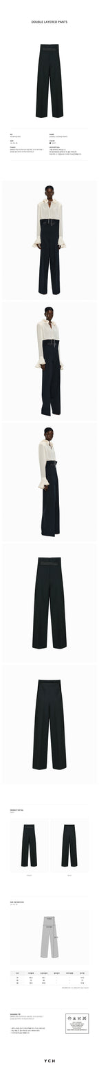 YCH DOUBLE LAYERED PANTS NAVY (W24PT5021NV)