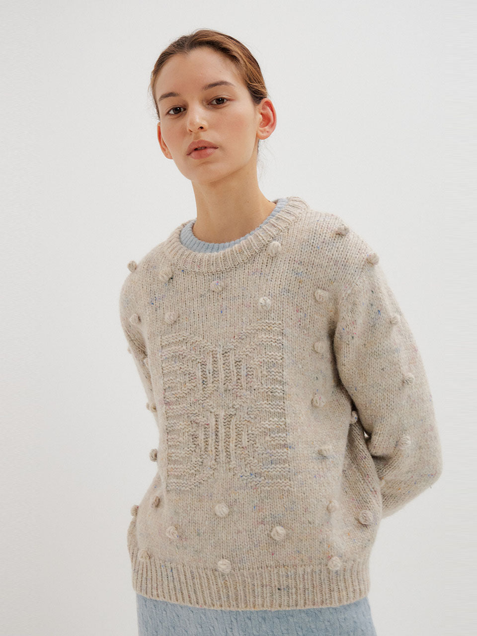EENK EENK Knitwear Pompom Pullover - Light Grey