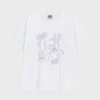 MARITHÉ+FRANҪOIS GIRBAUD W UNICORN GRAPHIC OVERSIZED TEE white