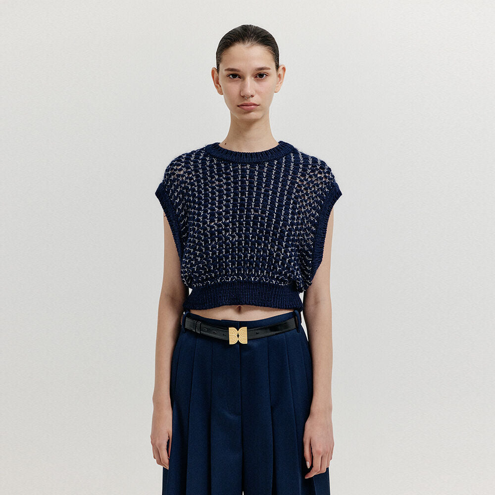 EENK EENK XIKI Crop Knit Vest - Navy