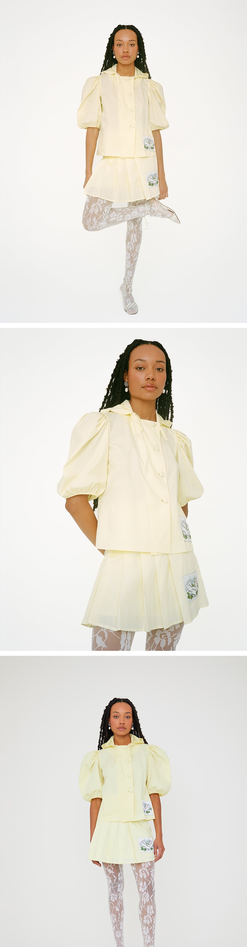 SHRIMPS SHRIMPS Shrimp SARA Pleated Mini Skirt - Yellow