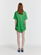 EENK YINDA Short Sleeve Jacquard Shirt - Green