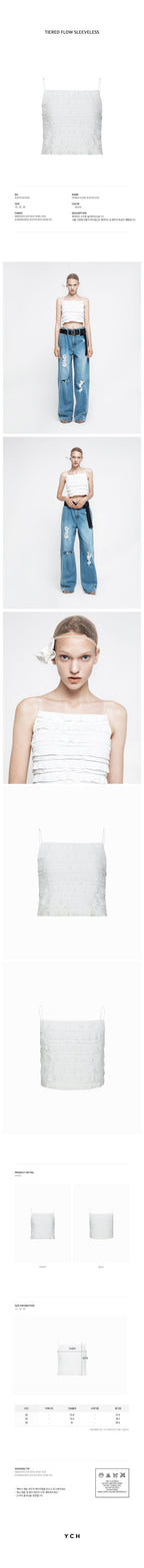 YCH TIERED FLOW SLEEVELESS WHITE (R25TS11011WH)