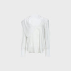 YCH SCARF-DETAILED BLOUSE WHITE (F24BL3031WH)