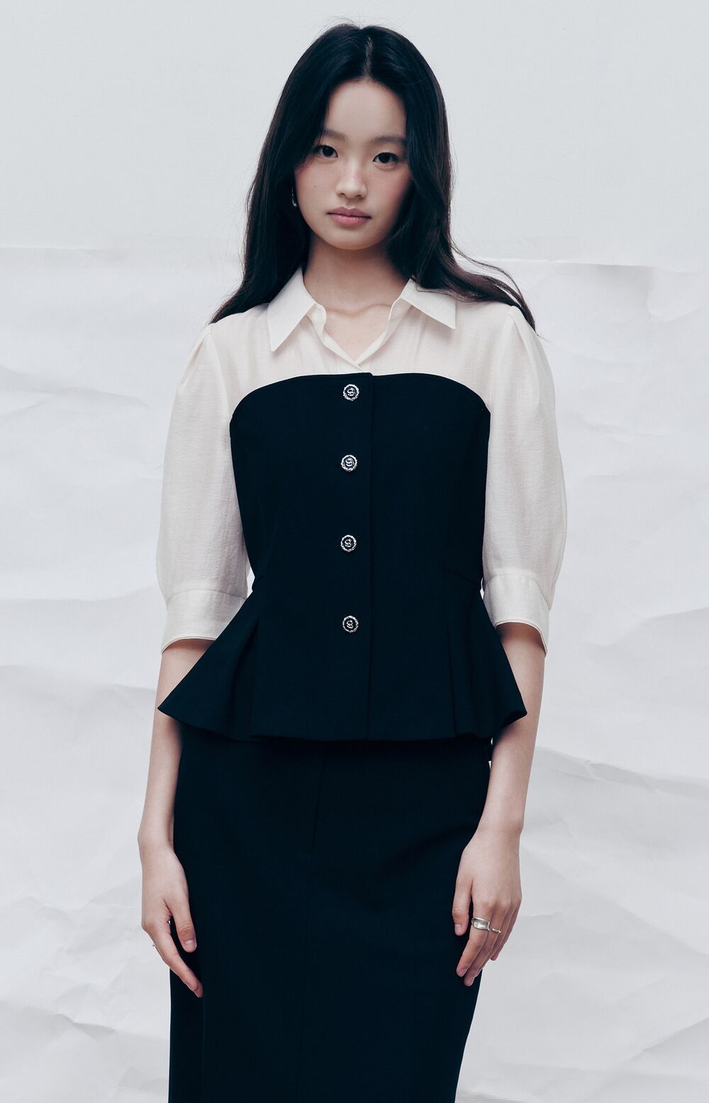 KENNETH LADY [Kenneth Lady] Chris layered blouse ENWBLQE600