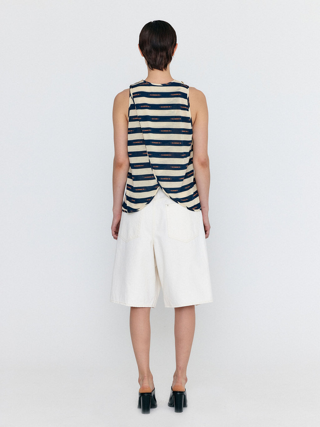 EENK EENK T-Shirt Sleeveless Open Jersey Top