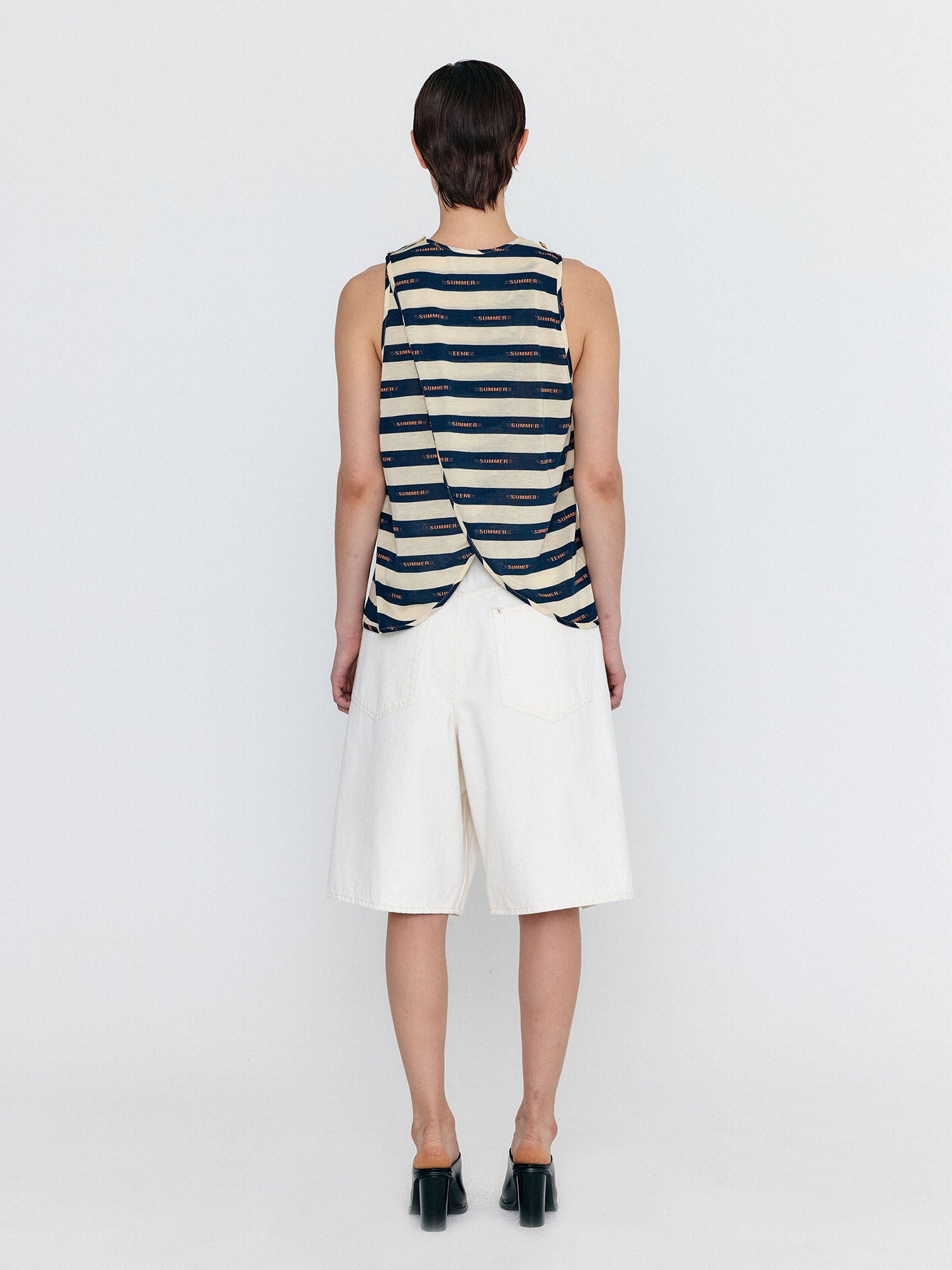EENK EENK T-Shirt Sleeveless Open Jersey Top