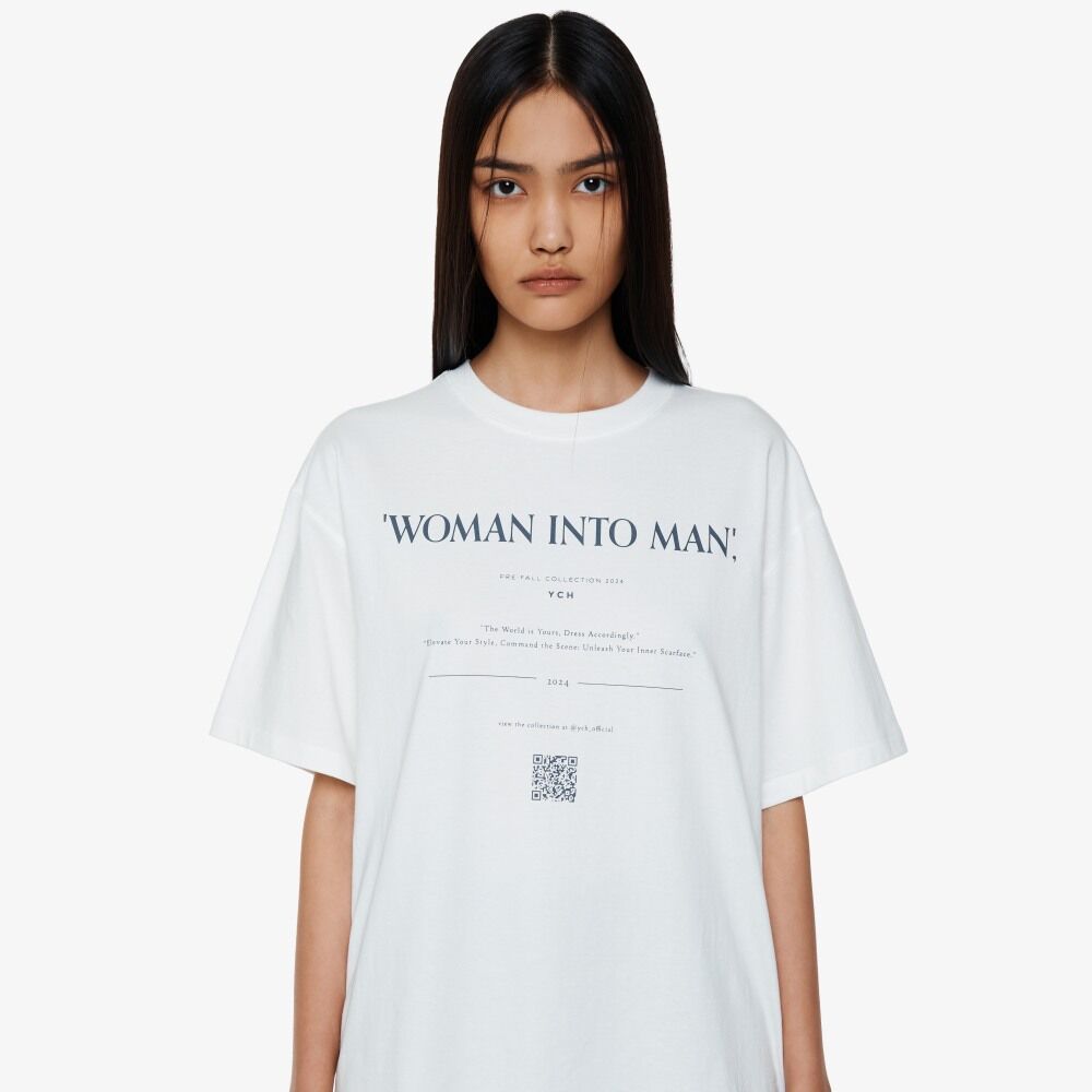 YCH WOMAN INTO MAN-PRINTED TSHIRT WHITE (F24TO9201WH)