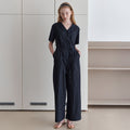 LCVE LCVE Jumpsuit V-Neck Button Black