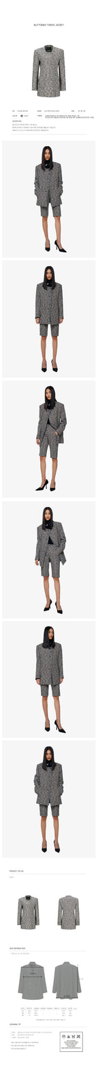 YCH BUTTONED TWEED JACKET NAVY (F24JK1051NV)