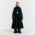 EENK YEDA Round-neck Coat With Detachable Pocket Belt - Jet Black
