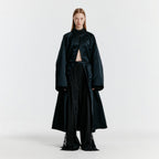 EENK YEDA Round-neck Coat With Detachable Pocket Belt - Jet Black