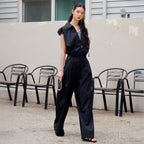 IT MICHAA IT MICHAA Jumpsuit Cap Sleeve Zip-Up