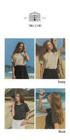 TILLIDIE Stripe cotton t-shirt TISU02TS02_black