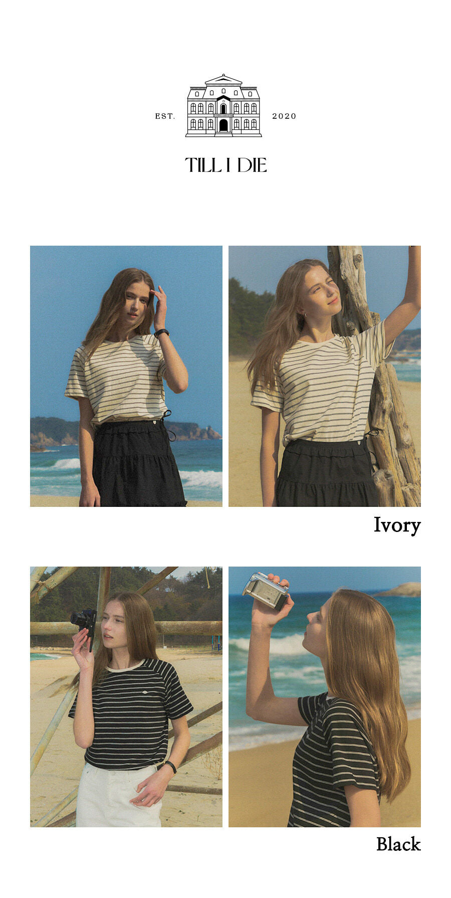 TILLIDIE Stripe cotton t-shirt TISU02TS02_black