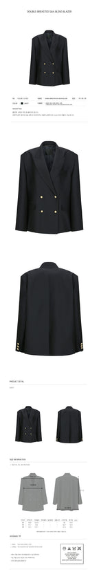 YCH DOUBLE-BREASTED SILK-BLEND BLAZER NAVY (F24JK1121NV)