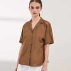 SHESMISS Minimal open collar half shirt_SWWSTQ21130