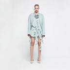 YCH FLOW RUFFLE OPEN BACK DRESS MINT (R25DJ7111MT)