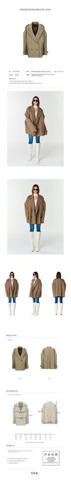 YCH OVERSIZED DOUBLE-BREASTED JACKET BROWN (F23JK108BR)