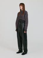 EENK ZABELLE Mockneck Textured Knit Pullover - Orange/Blue Multi