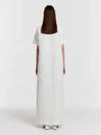 EENK YULIZABETH Short Sleeve Maxi Dress - White