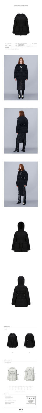 YCH QUILTED DOWN HOODED JACKET BLACK (W23OT002BK)
