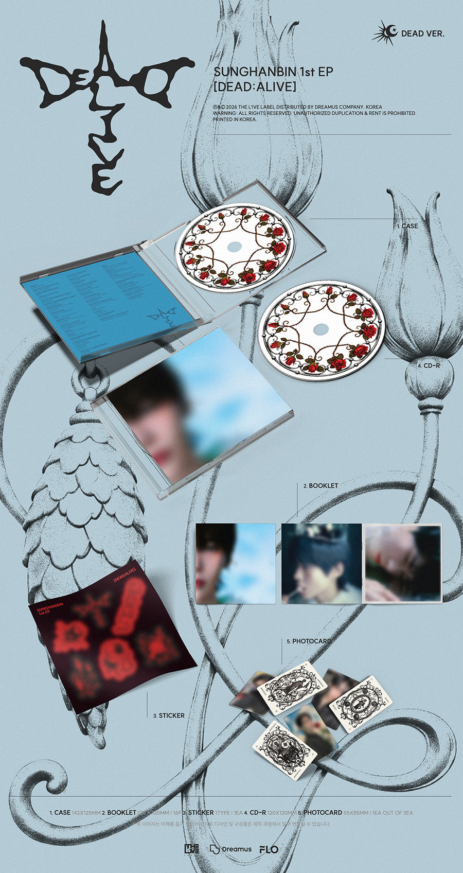 ZEROBASEONE - 1st Mini Album [DEAD:ALIVE] (Jewel Ver.) (DEAD Ver.) detail 2