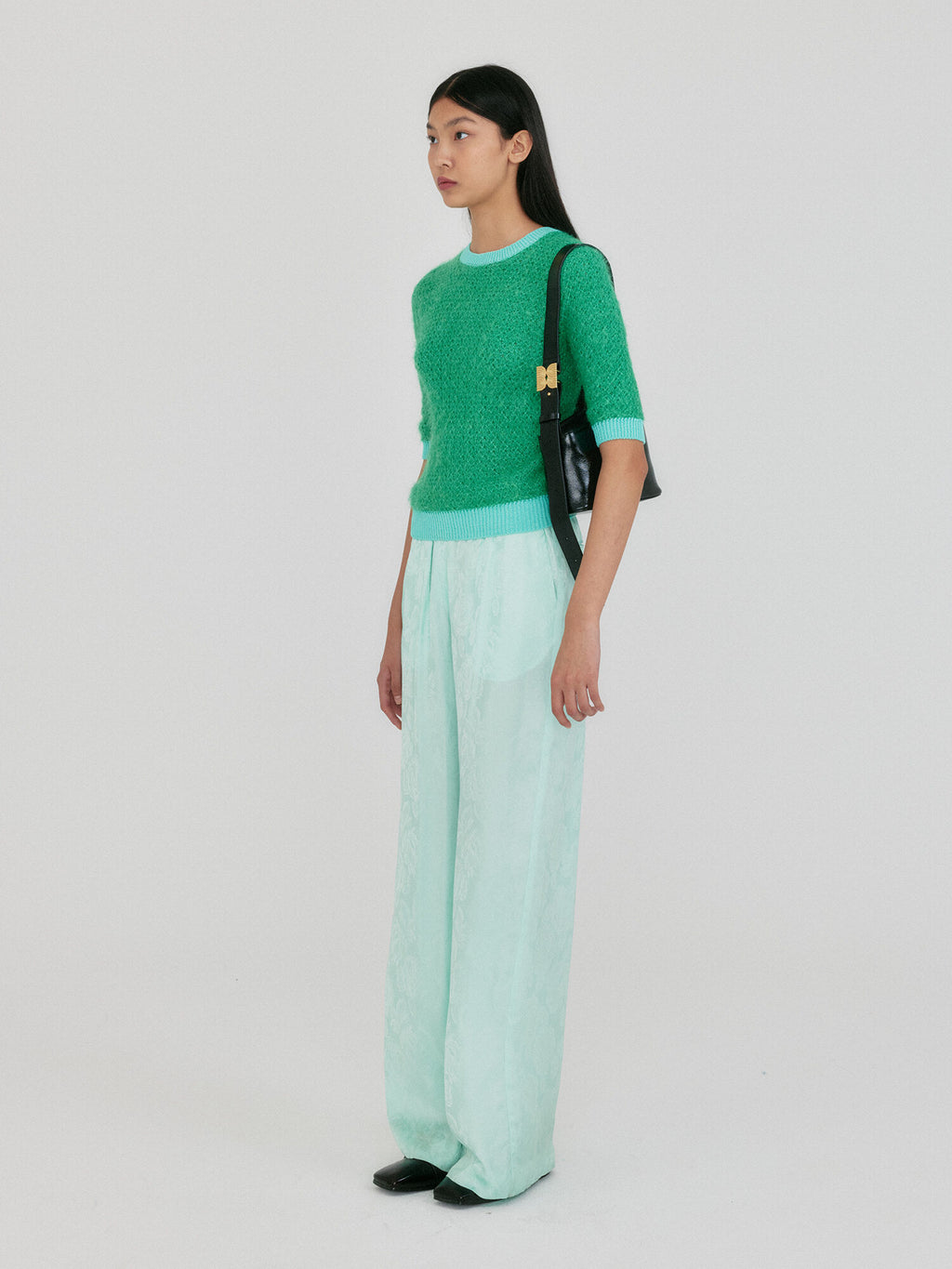 EENK ZIGGIE Short Sleeve Knit Top - Green