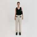 EENK Contrast Straight Pants - Ivory