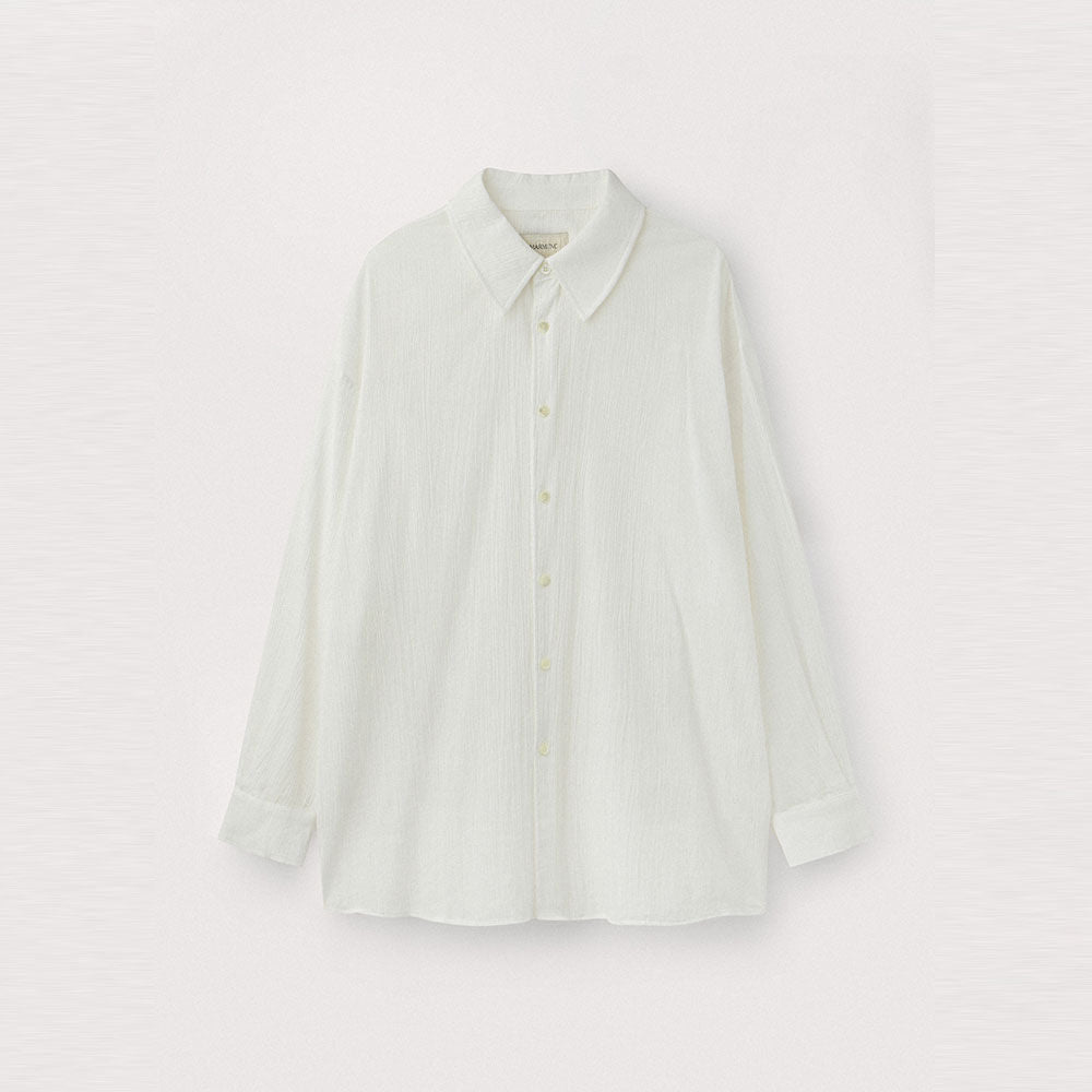 UMARMUNG Crinkled cotton shirts_White