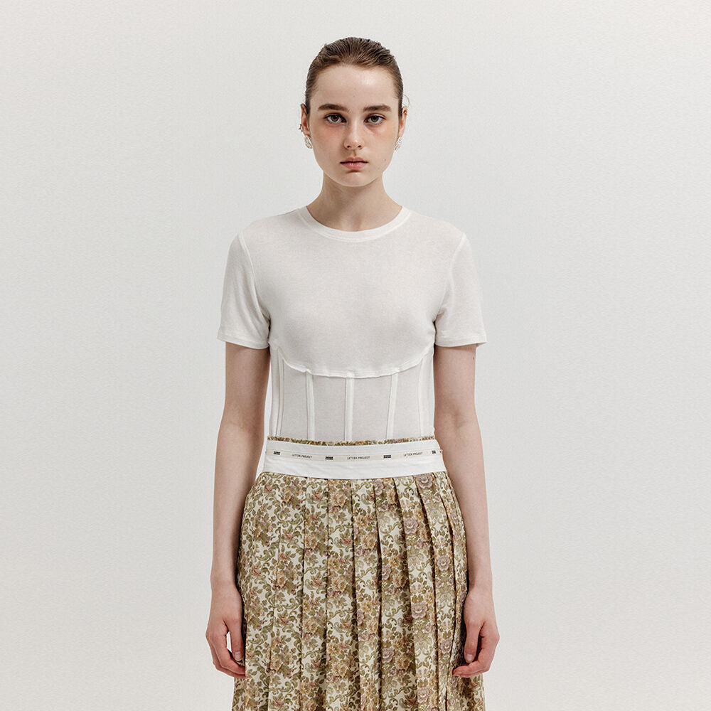 EENK EENK XESLEY Short Sleeve Bustier T-shirt