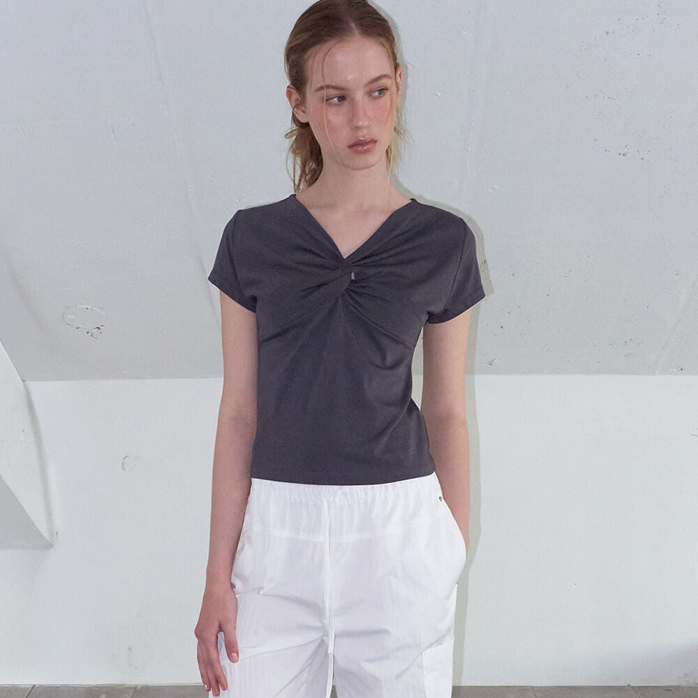 ETMON Twist Knot T-Shirt, Charcoal