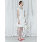 SINOON Round Shirring T-Shirt (White)