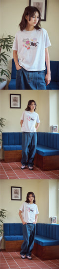 CPGN DTP Doodle Art Crop Short Sleeve T-Shirt White