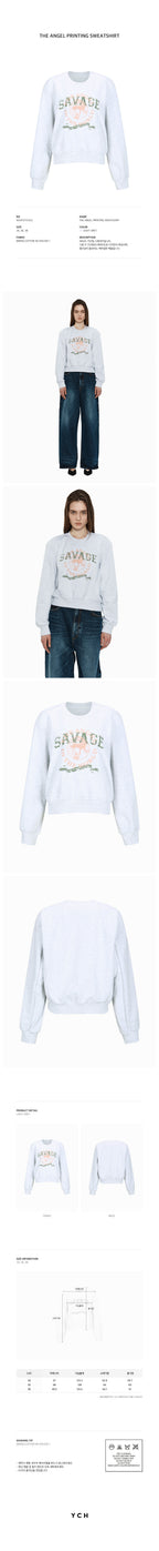 YCH THE ANGEL PRINTING SWEATSHIRT LIGHT GREY (W24TS11112LG)