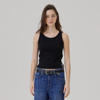WAVE UNION Binding Rib Sleeveless top Black