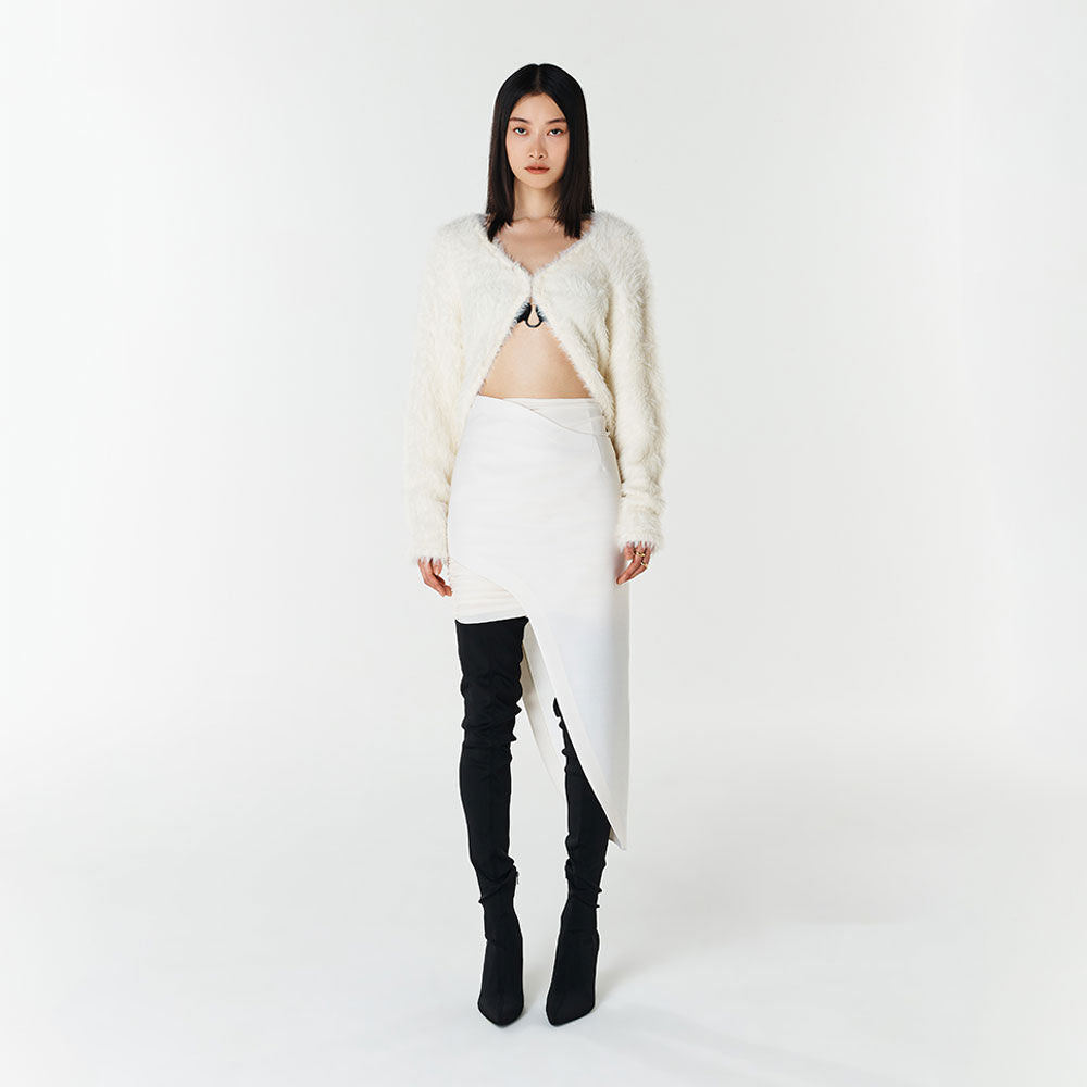 YCH CUT OUT CARDIGAN CREAM (F23KT801CR)