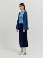 EENK XILISSY Cable Knit Bolero Cardigan - Navy