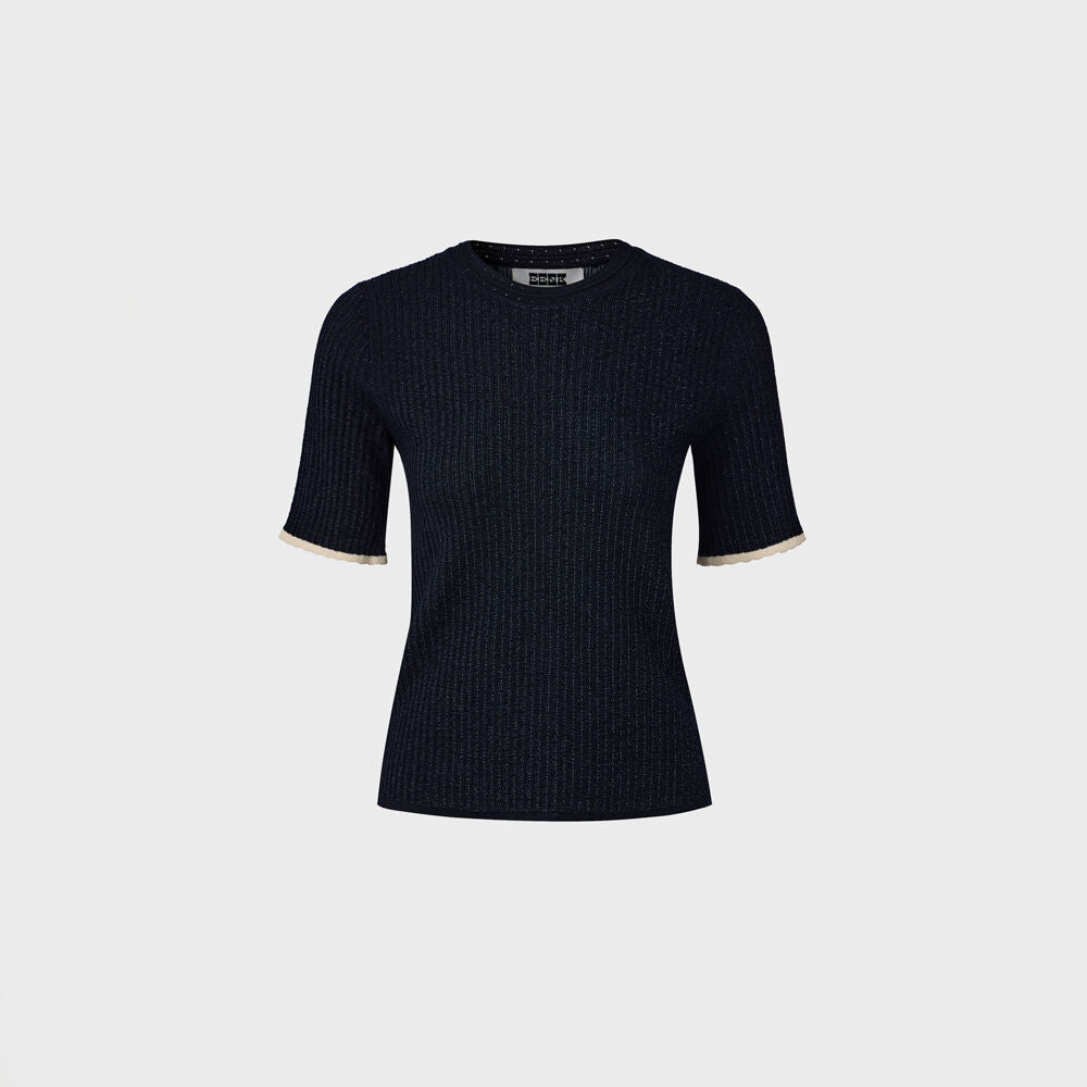 EENK Contrast Knit Top - Navy