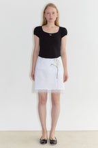 SINOON Round Shirring T-Shirt (Black)