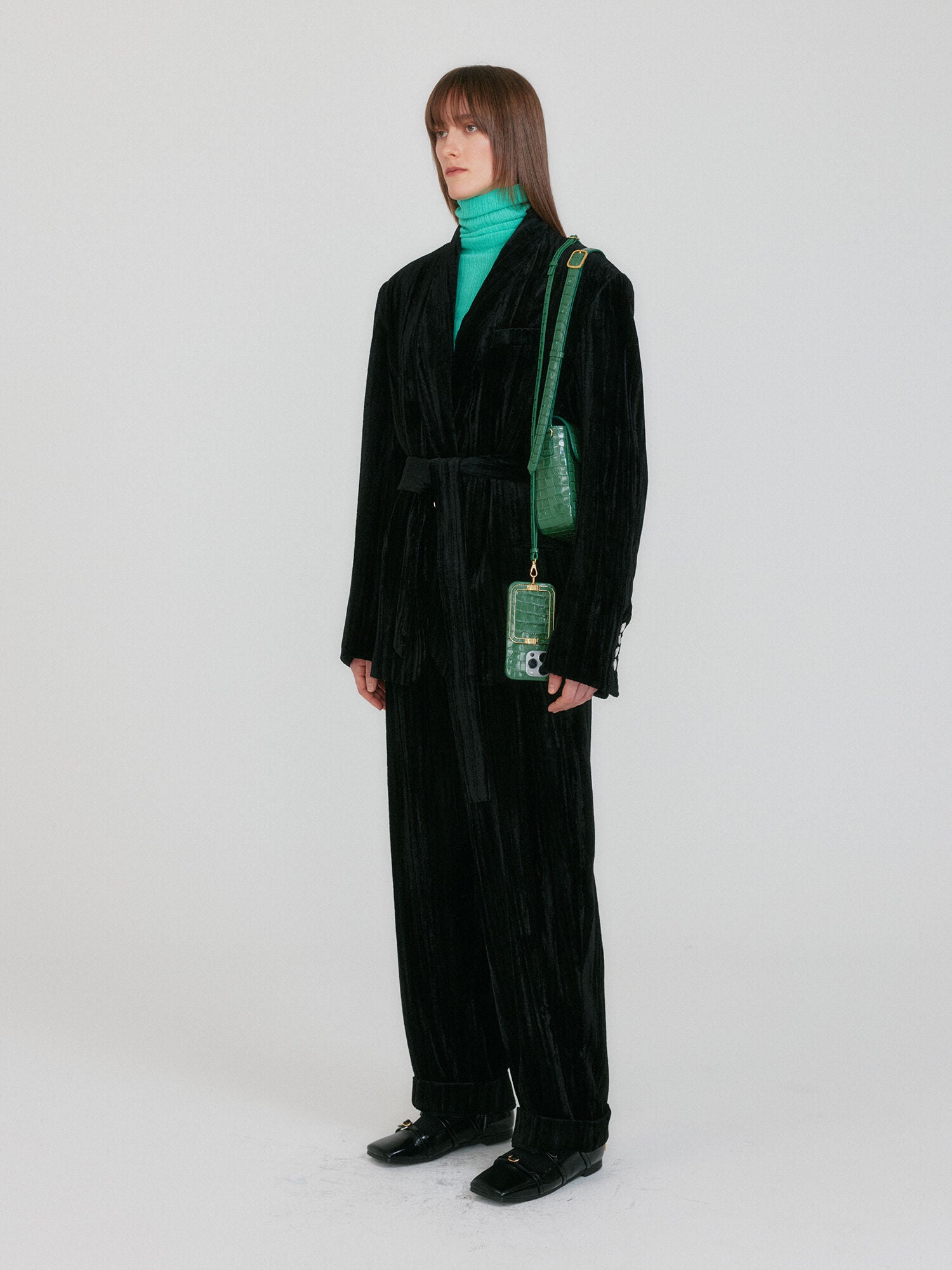 EENK ZOVIET Shawl Collar Single-Button Jacket - Black