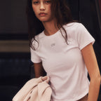 OUTDOOR VOICES OV CENTRAL LOGO BABY TEE (LIGHT PINK)