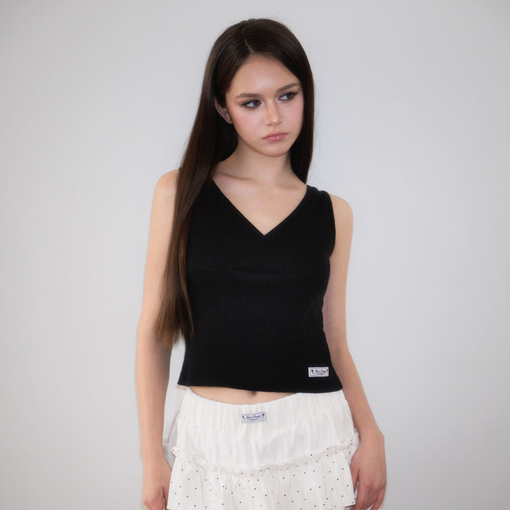 RoséFrantz Wrap V-neck sleeveless [Black]