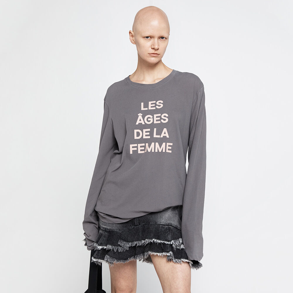 YCH WOMEN'S AGES LONG SLEEVED T-SHIRT GRAY (R25TS11151GY)