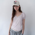 rolarola PUFF SLEEVE SHIRRING BLOUSE LAVENDER