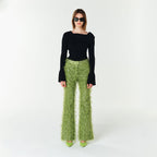 YCH RIBBED-KNIT TOP BLACK (F23KT807BK)