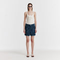 EENK YESSY Jacquard Denim Shorts - Navy