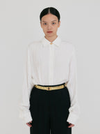 EENK ZIRYNA Classic Shirt with Brooch - White