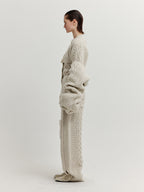 EENK EENK XILISSY Cable Knit Bolero Cardigan - Ivory